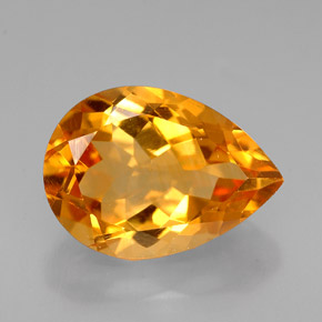 Citrine jaune naturelle en forme de poire, 5,08 ct, VVS