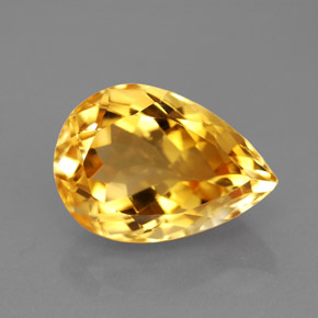Citrine jaune naturelle en forme de poire, 5,82 ct, VVS