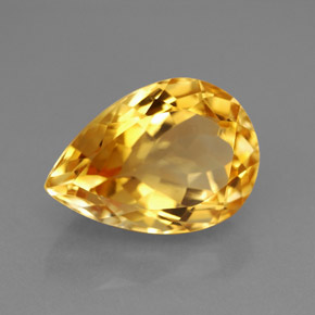 Citrine jaune naturelle en forme de poire, 5,82 ct, VVS
