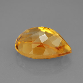Citrine jaune naturelle en forme de poire, 5,82 ct, VVS