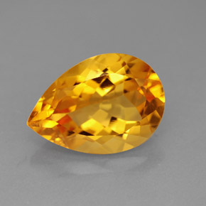 Citrine jaune naturelle en forme de poire, 4,91 ct, VVS-VS