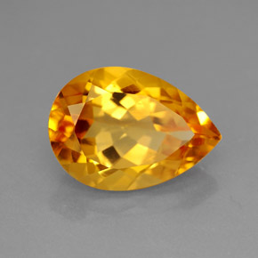 Citrine jaune naturelle en forme de poire, 4,91 ct, VVS-VS