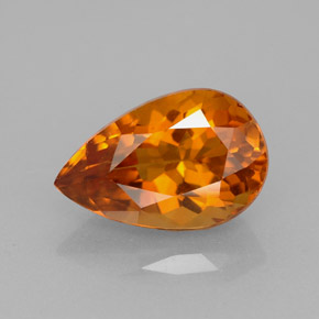 Citrine orange naturelle en forme de poire, 3,28 ct, VS