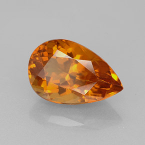 Citrine orange naturelle en forme de poire, 3,28 ct, VS