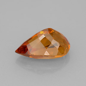 Citrine orange naturelle en forme de poire, 3,28 ct, VS
