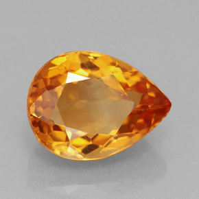 Citrine orange naturelle en forme de poire, 3,25 ct, VVS