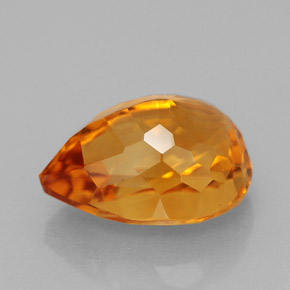 Citrine orange naturelle en forme de poire, 3,25 ct, VVS