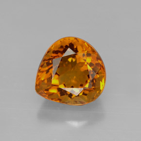 Citrine orange naturelle en forme de poire, 3,16 ct, VVS