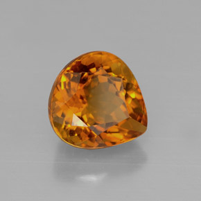 Citrine orange naturelle en forme de poire, 3,16 ct, VVS