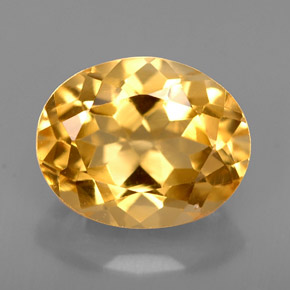 Citrine jaune naturelle coupe ovale, 2,66 ct, VVS
