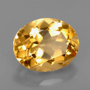Citrine jaune naturelle coupe ovale, 2,66 ct, VVS