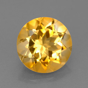 Citrine jaune naturelle coupe roude, 2,20 ct, VVS
