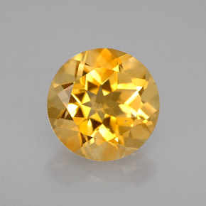 Citrine jaune naturelle coupe roude, 2,40 ct, VVS