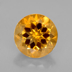 Citrine jaune naturelle coupe roude, 2,38 ct, VVS-VS