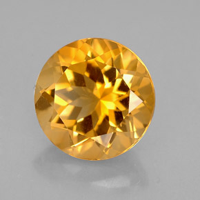 Citrine jaune naturelle coupe roude, 2,38 ct, VVS-VS