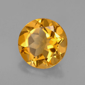 Citrine jaune naturelle coupe roude, 2,16 ct, VVS-VS