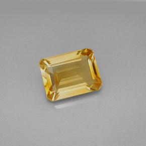 Citrine jaune naturelle taille émeraude, 2,09 ct, VVS