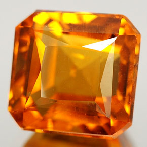 Citrine jaune naturelle taille émeraude, 3,00 ct, VS