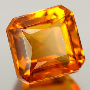 Citrine jaune naturelle taille émeraude, 3,00 ct, VS