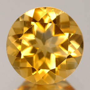 Citrine jaune naturelle coupe roude, 1,65 ct, VVS