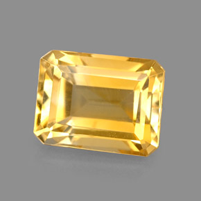 Citrine jaune naturelle taille émeraude, 2,47 ct, VS-SI