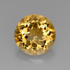 Citrine jaune naturelle coupe roude, 7,05 ct, VVS