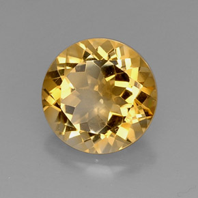 Citrine jaune naturelle coupe roude, 7,05 ct, VVS