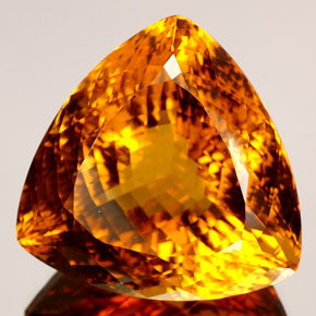 Citrine jaune naturelle trillion, 135,62 ct, IF