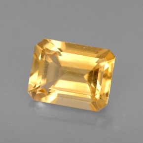 Citrine jaune naturelle taille émeraude, 1,95 ct, VS