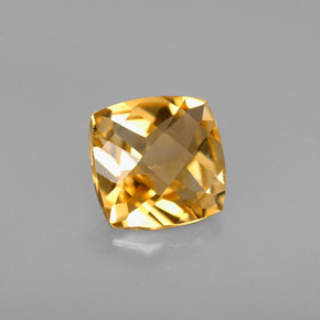 Citrine jaune naturelle coupe coussin, 1,30 ct, VVS