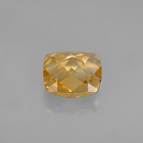 Citrine jaune naturelle coupe coussin, 1,30 ct, VVS