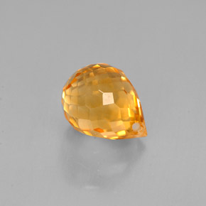 Citrine jaune naturelle briolette, 1,76 ct, VS