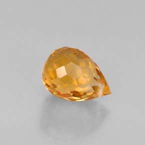 Citrine jaune naturelle briolette, 1,64 ct, VVS-VS