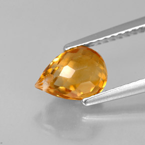 Citrine jaune naturelle briolette, 1,64 ct, VVS-VS