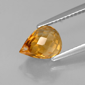 Citrine jaune naturelle briolette, 1,96 ct, VVS-VS