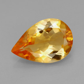 Citrine orange naturelle en forme de poire, 2,77 ct, IF
