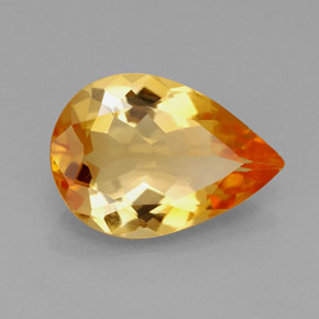 Citrine orange naturelle en forme de poire, 2,77 ct, IF
