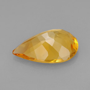 Citrine orange naturelle en forme de poire, 2,77 ct, IF