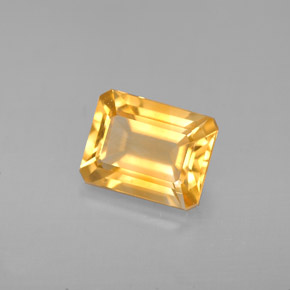 Citrine jaune naturelle taille émeraude, 2,22 ct, VVS-VS
