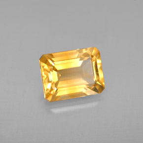 Citrine jaune naturelle taille émeraude, 2,22 ct, VVS-VS
