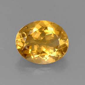 Citrine jaune naturelle coupe ovale, 3,95 ct, VVS