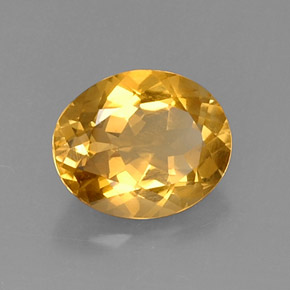 Citrine jaune naturelle coupe ovale, 3,95 ct, VVS
