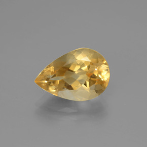 Citrine jaune naturelle en forme de poire, 3,50 ct, VVS