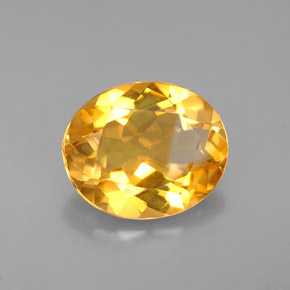 Citrine jaune naturelle coupe ovale, 2,83 ct, VVS