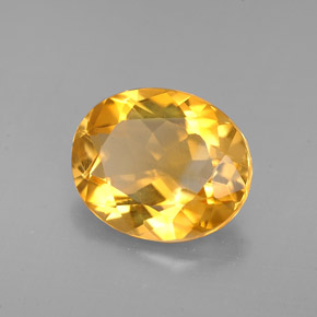 Citrine jaune naturelle coupe ovale, 2,83 ct, VVS