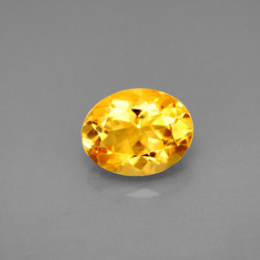 Citrine jaune naturelle coupe ovale, 1,80 ct, VVS