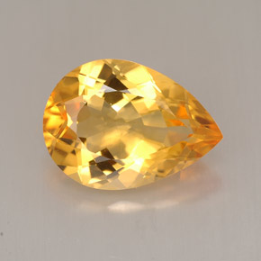 Citrine orange naturelle en forme de poire, 4,53 ct, VVS