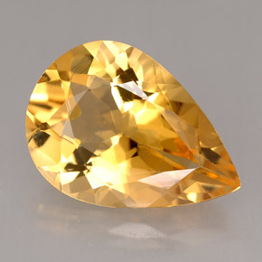 Citrine orange naturelle en forme de poire, 3,95 ct, VVS