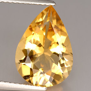 Citrine orange naturelle en forme de poire, 3,95 ct, VVS