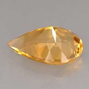 Citrine orange naturelle en forme de poire, 3,95 ct, VVS